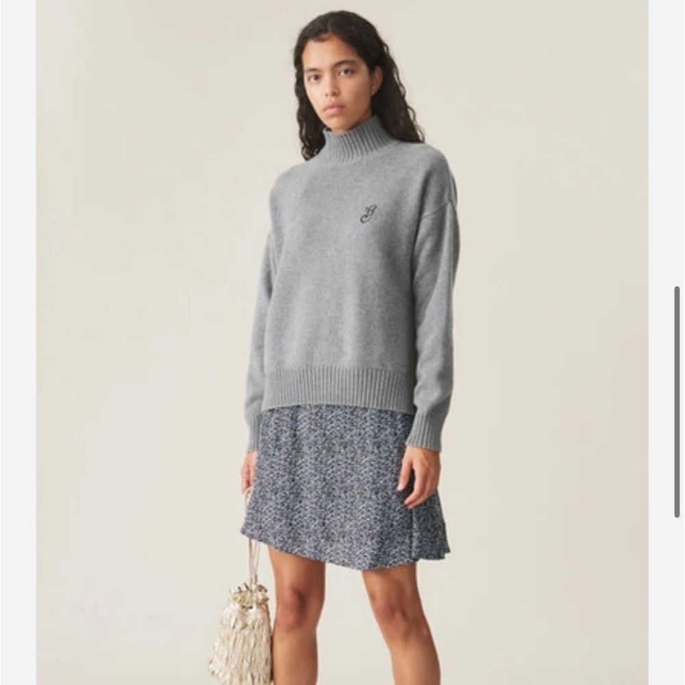 GANNI Printed Georgette Skirt - Phantom